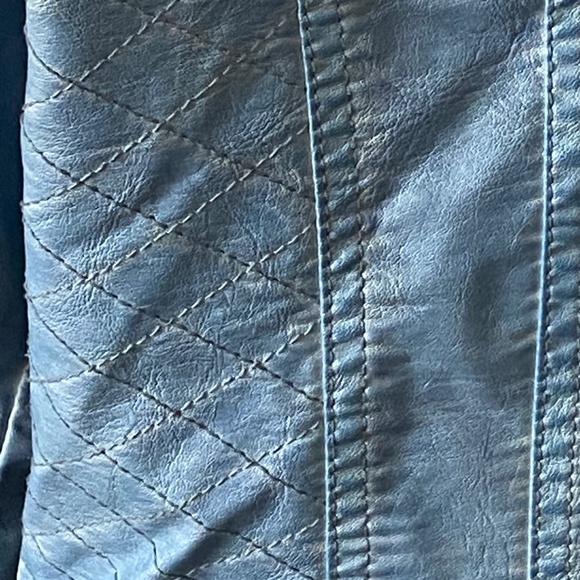 Point Zero Nicole Benisti Vegan Leather Moto Jacket, Size L - Picture 6 of 9